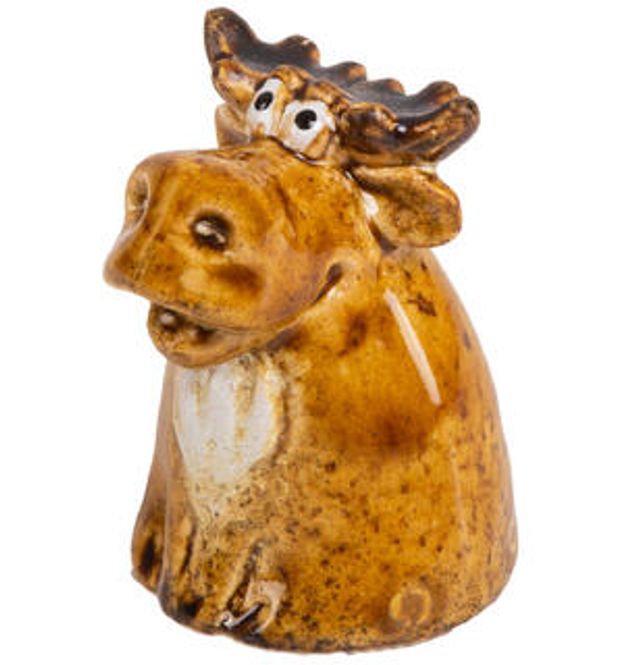 Hovedbilde Sittende elg, 4,8x6 cm
