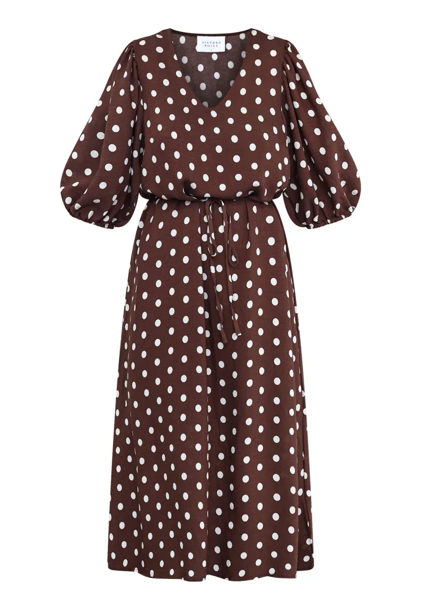 Ventia dress, brown dots