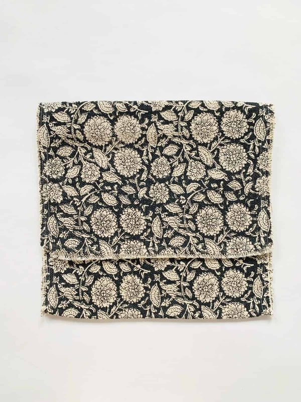 Løper sorte blomster, 40x140 cm