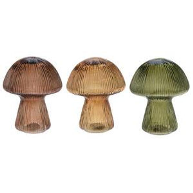 Hovedbilde Sopp med striper i glasset, 12x15 cm, 3 ass