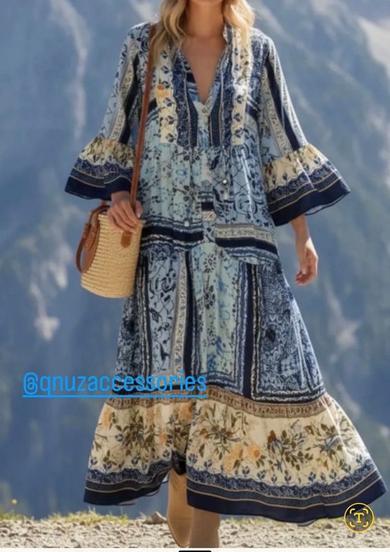 Flower dress, blue