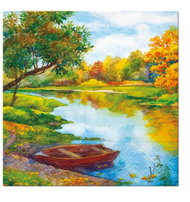 Hovedbilde Serviett lunsj watercolor river.